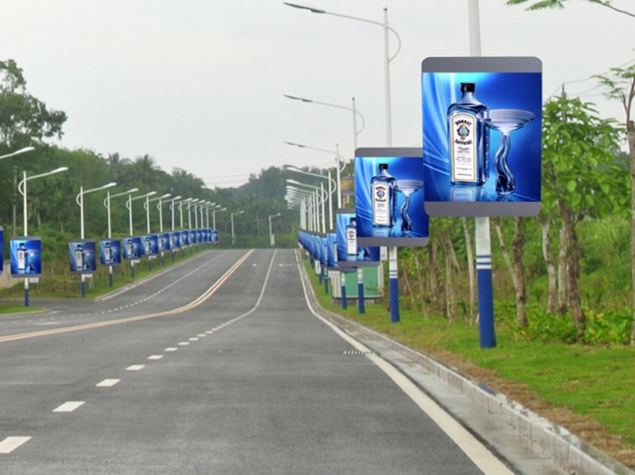 Wifi/3G Outdoor Street HD Lighting Pole LED Screen display